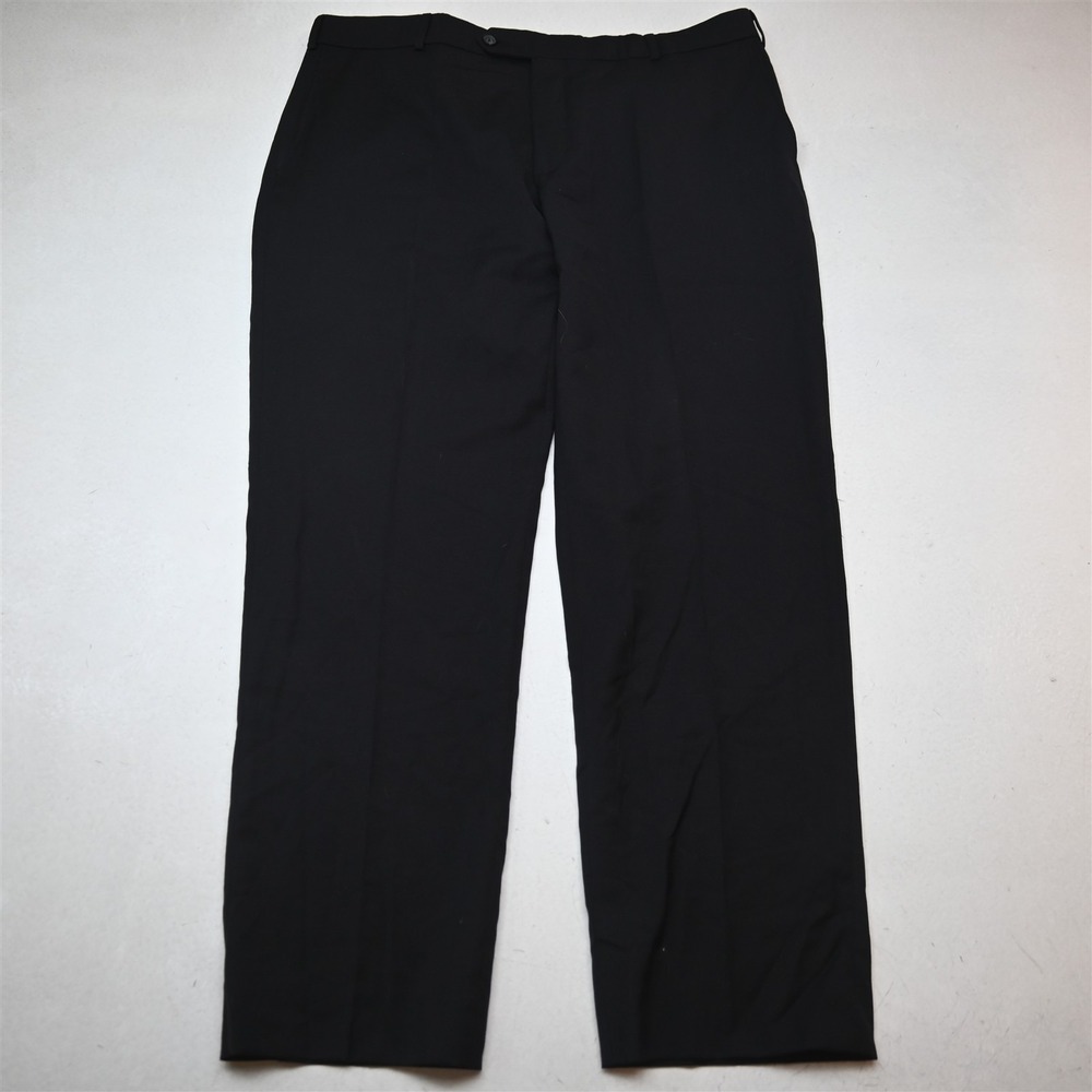 Ballin 38x30 Black 100% Wool Comfort Eze Flat Front Dress Mens Pants